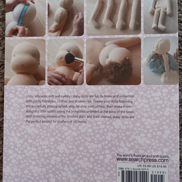 Waldorf Doll Making Simple Cloth Daisy Dolls Book - Red and Pink - Picture 2 of 2